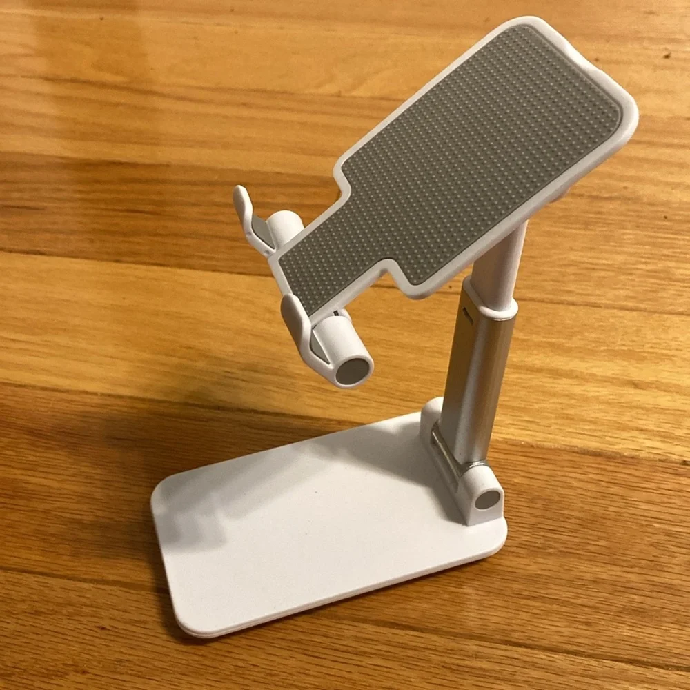 White and Grey Phone Stand